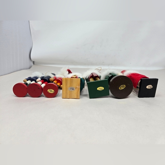 Christmas Nutcracker Tree Ornament 3 Soldier 1 Santa 2 Golfers 1 King Wooden 5in - Picture 9 of 10